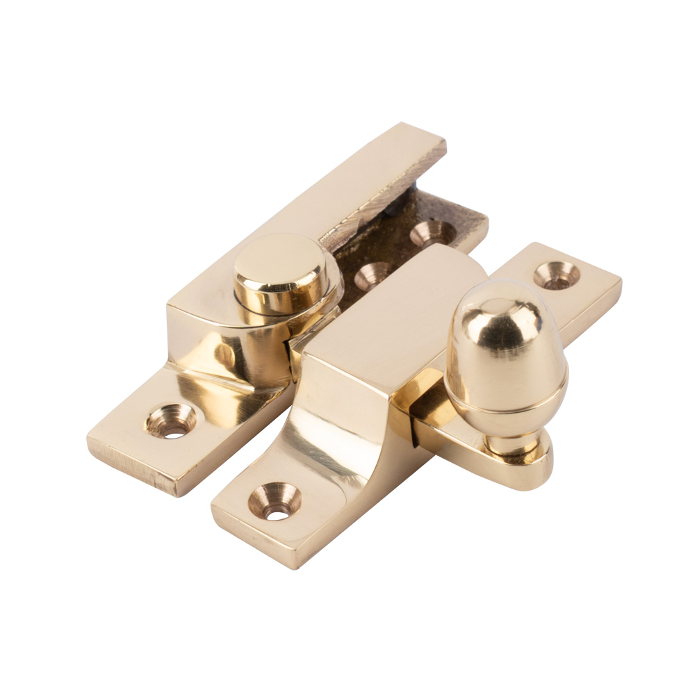 Sash Heritage Straight Arm Fastener Acorn Knob - (Narrow) - Polished Brass